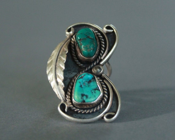 Old Pawn Turquoise Nugget Ring - image 4