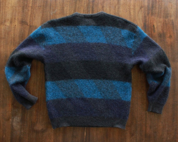 Blue Wool Argyle Sweater - image 3