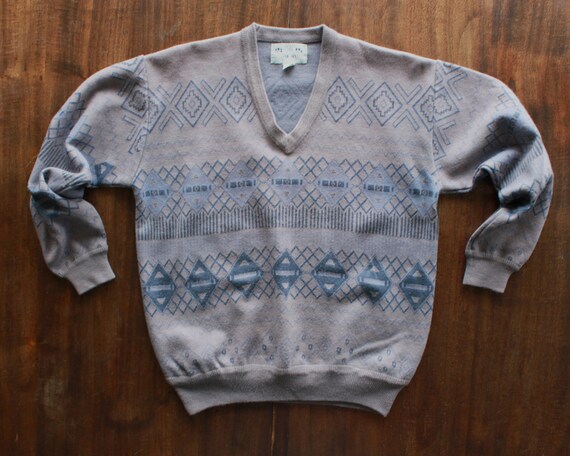 Soft Wool Argyle Sweater | Blue and Gray | Pullov… - image 1