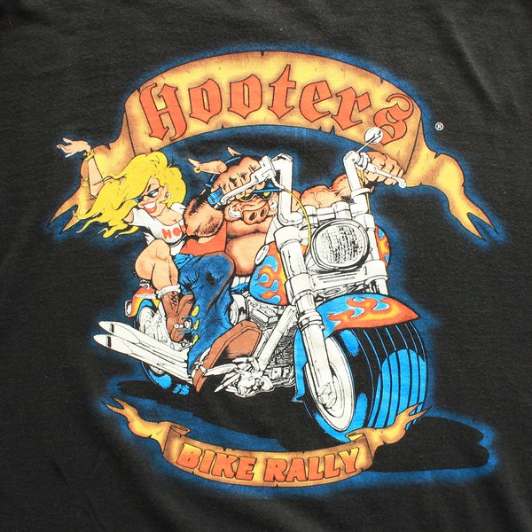 Hooters t-shirt | Bike rally hog graphic | Men's XL