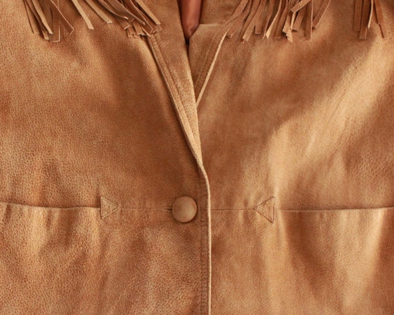 Suede Fringe Jacket | Padded Shoulders | 80s-90s - image 5
