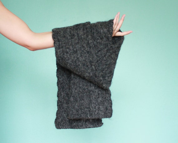 Extra Thick Heather Gray Scarf - image 2