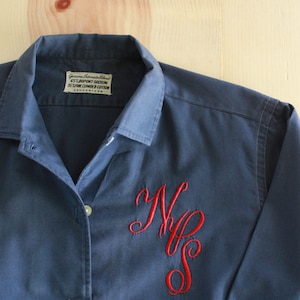 Retro night shirt or work shirt | Monogrammed NPS | Size 6-8