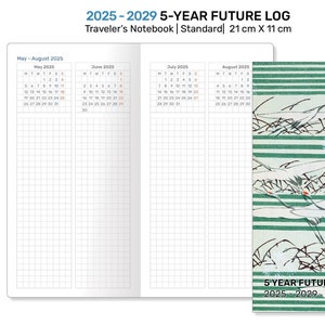 5年プランナー トラベラーズノート 2025 - 2029 FUTURE LOG 標準サイズ 印刷可能 インサート グリッド 縦