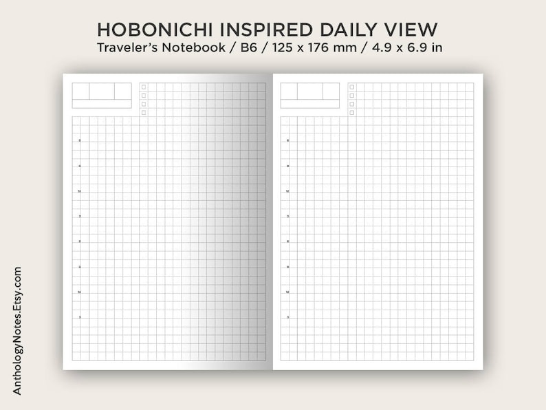 B6 Hobonichi Insert TN Traveler's Notebook Printable | Etsy