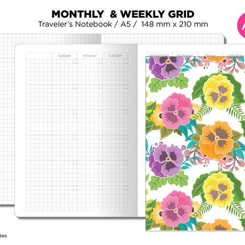 WEEKLY HORIZONTAL Regular Traveler's Notebook Printable | Etsy