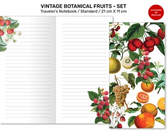 Vintage Fruits JOURNALING BUNDLE SET Standard Traveler's Notebook Printable Insert - Botanicals, Art Journal, Junk Journal