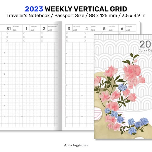 Traveler's Notebook Printable Passport Size Classic Grid - Etsy
