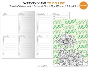 TN PASSPORT Weekly To-do List Printable Refill Insert Traveler's Notebook