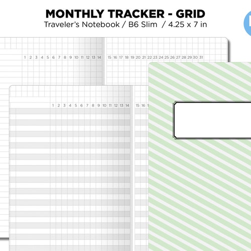 B6 TN Monthly Habit Tracker PRINTABLE Insert - Etsy