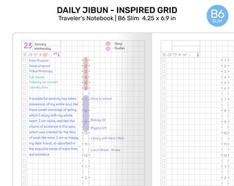 TN B6 Slim DAILY FauxJibun Printable Planner Insert Traveler's Notebook - MInimalist Functional | B6SL22-001