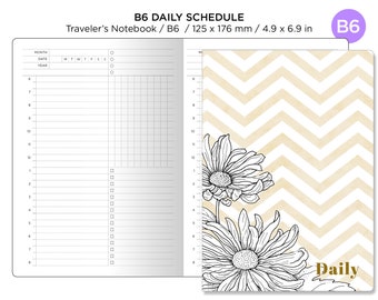 B6 DAILY View Schedule Traveler's Notebook Printable Insert - Do1P Minimalist Functional Clean