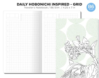 B6 Slim Daily HOBONOCHI Inspired Printable Insert - Traveler's Notebook - Minimalist Functional - Do1P GRID