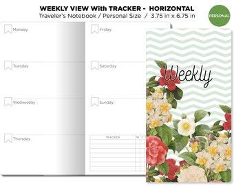 PERSONAL Weekly Horizontal with TRACKER TN Insert Printable Traveler's Notebook