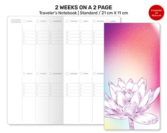 Standard TN 2 Weeks on a Spread Printable Refill for Traveler's Notebook Minimalist and Functional RTN22-005