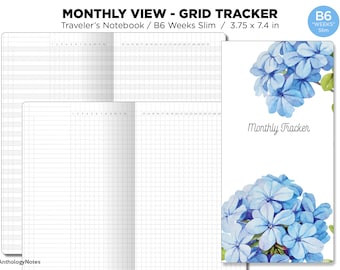 B6 WEEKS Slim Monthly TRACKER Hobonichi Weeks Inspired Layout GRID