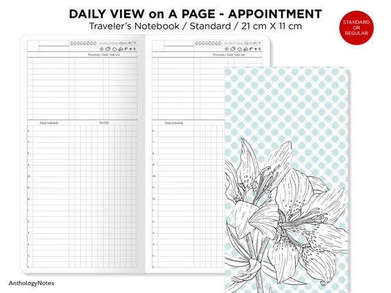 STANDARD Daily Traveler's Notebook Printable Minimalist - Etsy