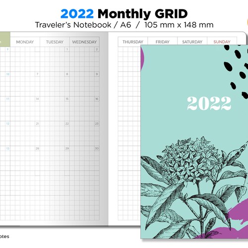 A6 2023 Monthly Planner Printable Insert Traveler's Etsy