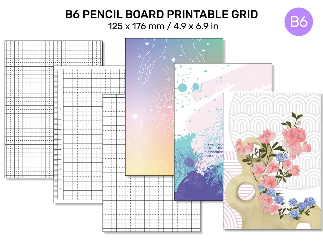 TN B6 PENCIL BOARD Printable Grid Shitajiki 下敷きunder