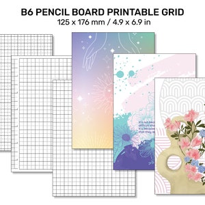 TN B6 PENCIL BOARD Printable Grid Shitajiki 下敷きUnder-sheet Notebook Underlay