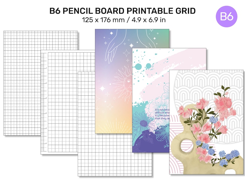 TN B6 PENCIL BOARD Printable Grid Shitajiki 下敷きunder-sheet - Etsy
