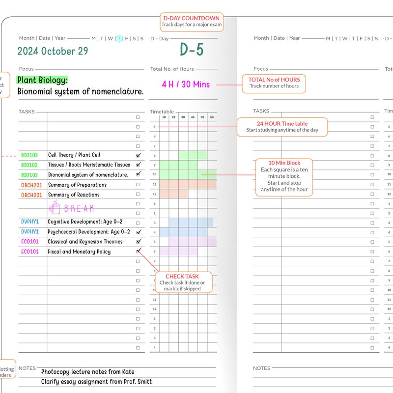 Timetable Notebook - Etsy