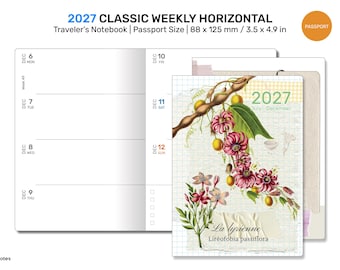 2027 TN Passport WEEKLY Planner Traveler's Notebook Printable Refill Insert - DPP001-2027