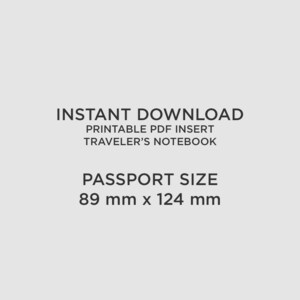 Traveler's Notebook Printable Passport Size Classic Grid Lines Grid SET ...