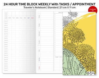 Standard TN WEEKLY 24 Hour Time Block with Appointments, Tasks and Tracker RTN070