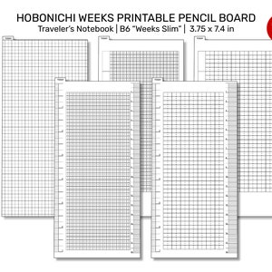 Pencil Board PRINTABLE Grid Hobonichi Weeks Shitajiki 下敷きUnder-sheet