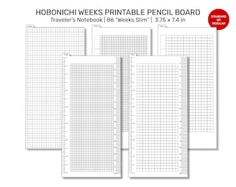 Pencil Board PRINTABLE Grid Hobonichi Weeks Shitajiki 下敷きUnder-sheet