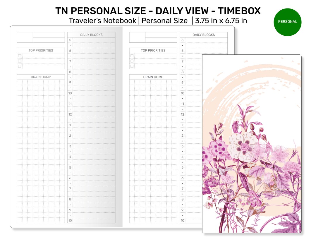 TN Personal DAILY Schedule Appointment Printable Insert Traveler's ...