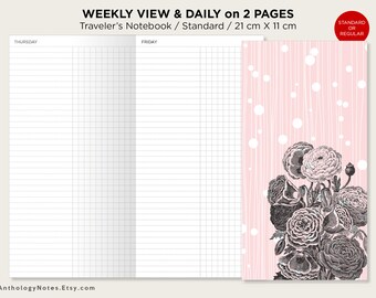 STANDARD Daily Traveler's Notebook Printable Minimalist - Etsy
