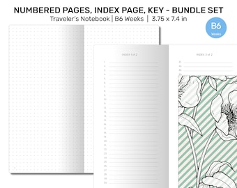 TN HOBO WEEKS Bullet Rapid Log System Bundle Set - Grid, Dot Grid, Blank, Lined - Printable Insert for Traveler&#39;s Notebook