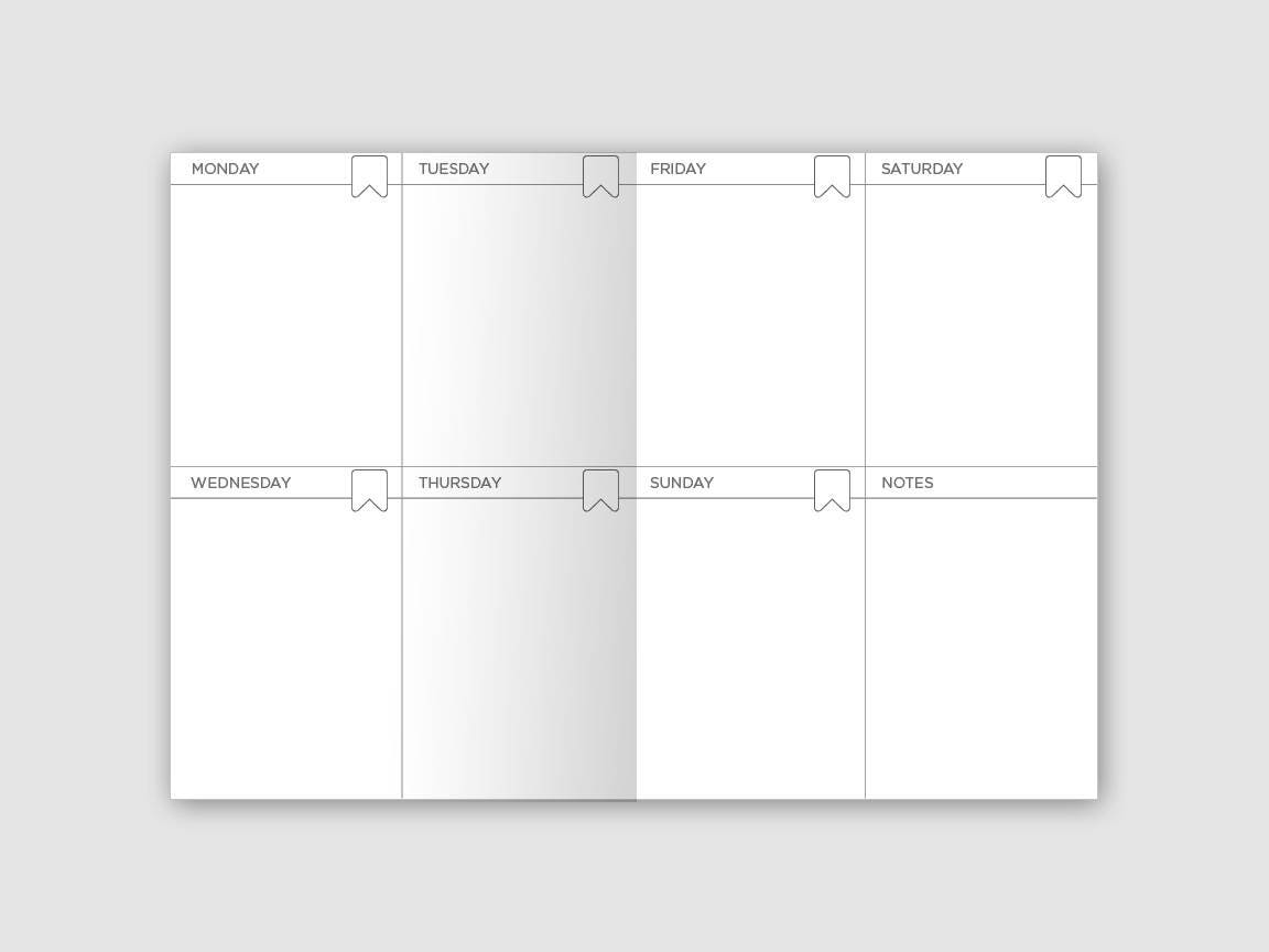 Passport Size Printable Weekly View on 2 Pages WO2P | Etsy