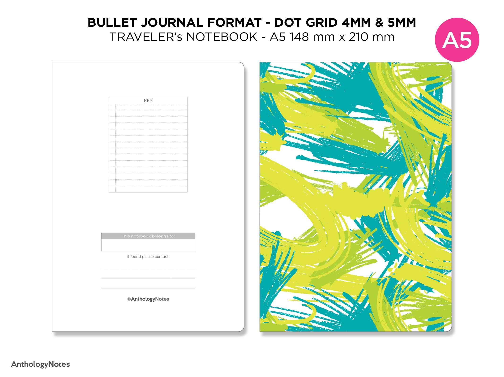 Bullet Journal Dot Grid Traveler S Notebook A5 Bujo Etsy Ireland