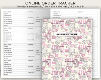 B6 Online Order Tracker - Printable Insert - Traveler's Notebook