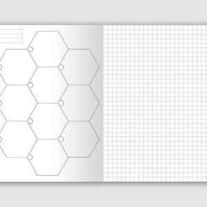 B6 HEXAGON Traveler's Notebook Printable Insert GRID - Etsy