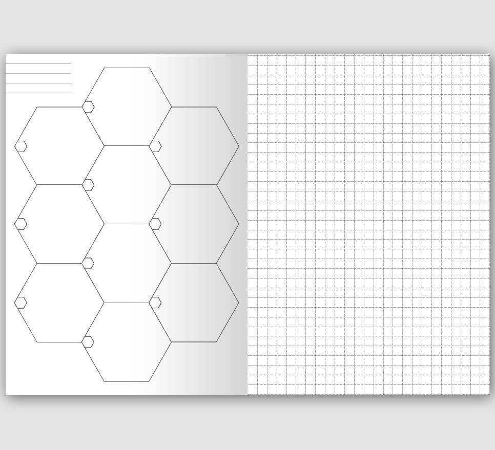 b6 hexagon travelers notebook printable insert grid etsy