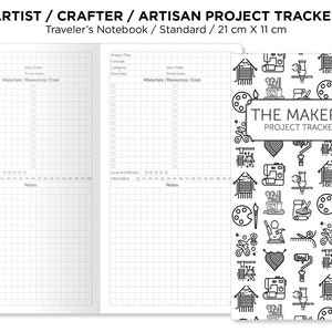 Maker&#39;s PROJECT TRACKER for Artists Crafters Artisans Standard Traveler&#39;s Notebook Printable Insert