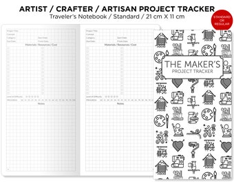 Maker's PROJECT TRACKER for Artists Crafters Artisans Standard Traveler's Notebook Printable Insert
