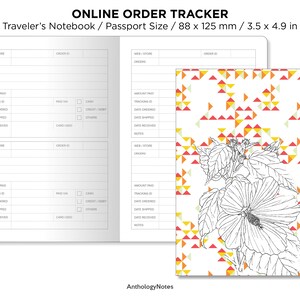 Online Order Tracker PASSPORT Size TN Printable Insert