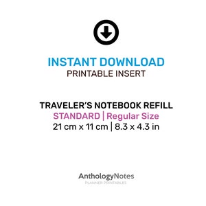 Puede incluir: Inserci&oacute;n imprimible de descarga instant&aacute;nea para una recarga de cuaderno de viaje. La inserci&oacute;n es de tama&ntilde;o est&aacute;ndar, midiendo 8,3 pulgadas por 4,3 pulgadas.