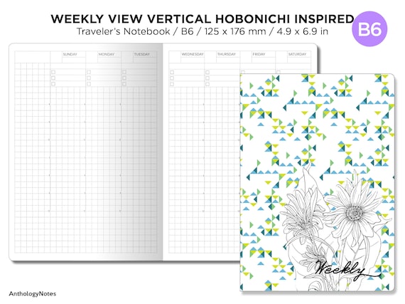 TN B6 WEEKLY Vertical View Printable Grid Traveler's - Etsy