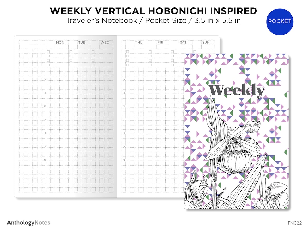 POCKET Weekly HOBONICHI Inspired Printable Traveler's Notebook Insert ...