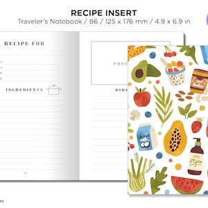 TN B6 Recipe Insert for Traveler's Notebook Printable Planner Insert - Etsy