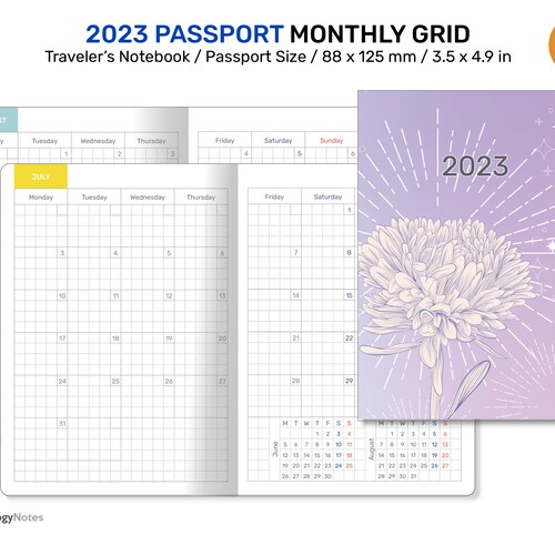 Traveler's Notebook Printable Passport Size Classic Grid - Etsy
