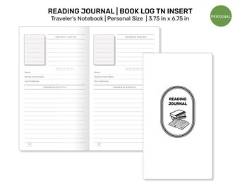 TN Personal READING Journal Buchbesprechung Druckbare Nachfülleinlage für Reisenotizbuch | PER22-015
