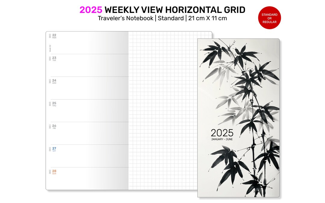 2025 TN WEEKLY Planner Printable Insert Travelers Notebook Standard ...