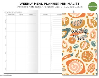 PERSONAL WEEKLY Meal Planner Traveler's Notebook - Printable TN Insert Refill